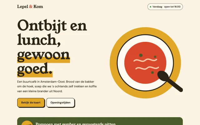 Schermafbeelding van het conceptontwerp voor Lepel & Kom
