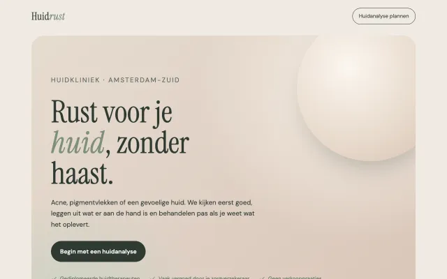 Schermafbeelding van het conceptontwerp voor Huidrust