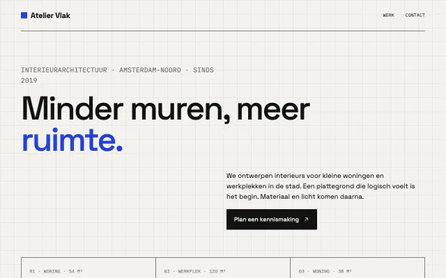 Schermafbeelding van het conceptontwerp voor Atelier Vlak